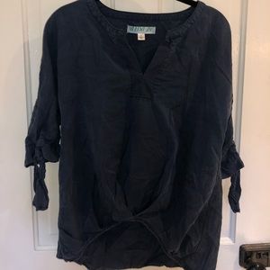 Francesca’s Navy Blue Cold Shoulder Top